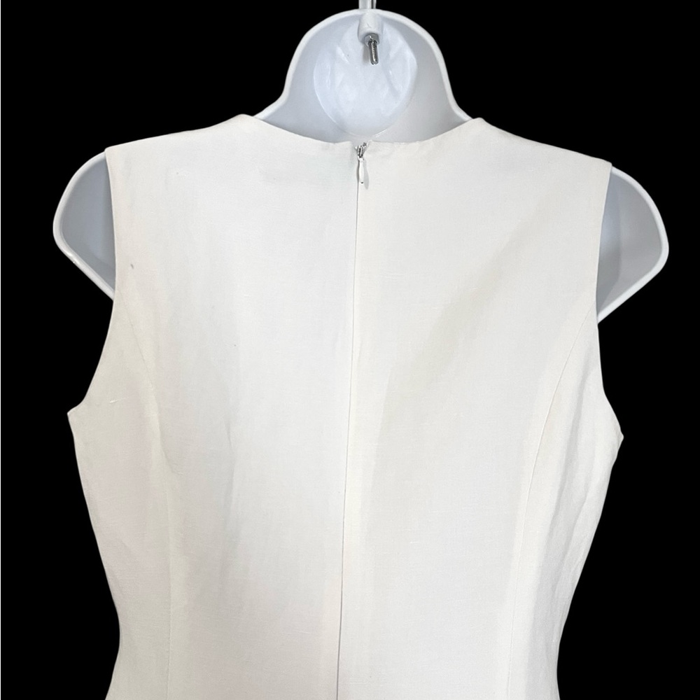 Calvin Klein White Midi Lined Scoop Neck Sleeveless Sheath Dress Size 6. - Picture 7 of 12